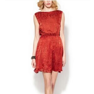 Alice + Olivia Annice Velvet Red Dress Large Cocktail Holiday Party A-Line Short